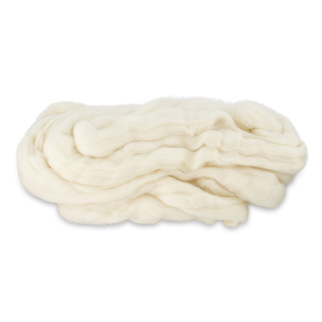 Moss Creek Sample 1/2 Wool Ball + Wool Roving for Display