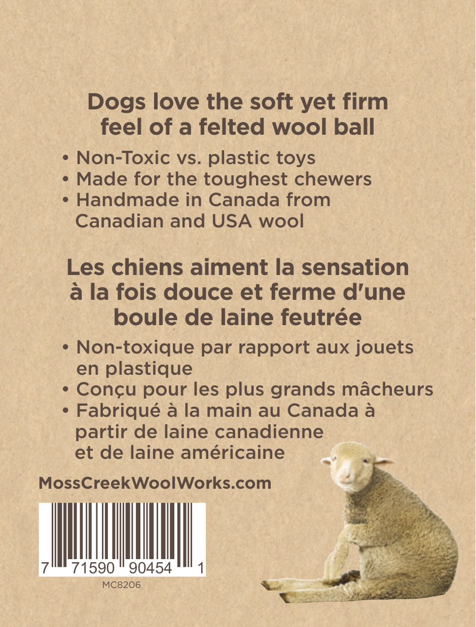 Moss Creek "Woolf" Balls for Dogs - 6-Pack, 2 Balls in Each Cotton Pouch
