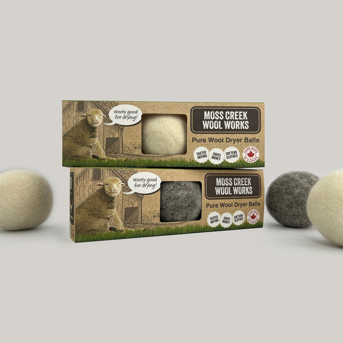 Moss Creek Barn Boxes with 3 Wool Balls Per Box - 6-Pack